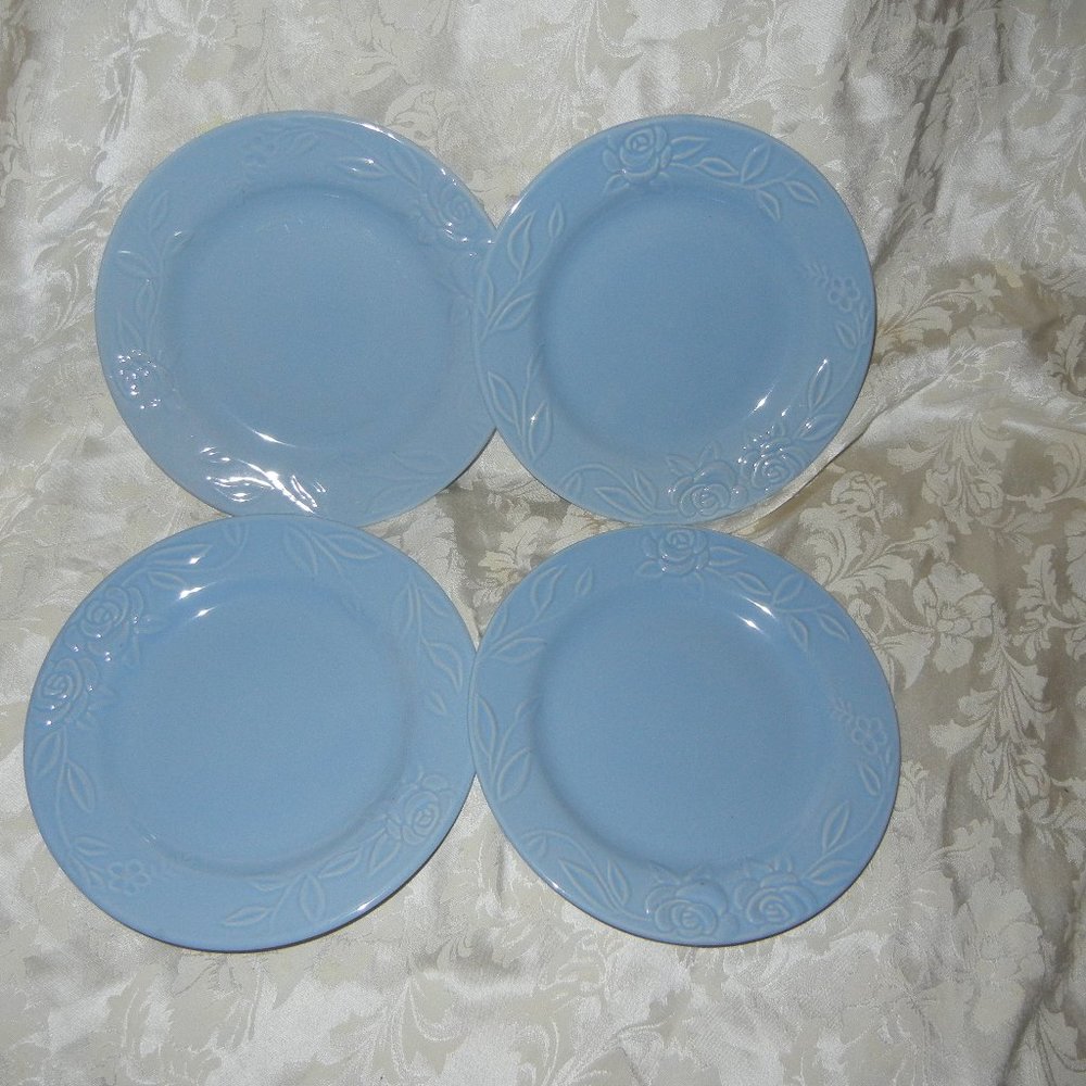 LAURA ASHLEY 8.25" SALAD DESSERT ROSEMOOR PLATE BLUE